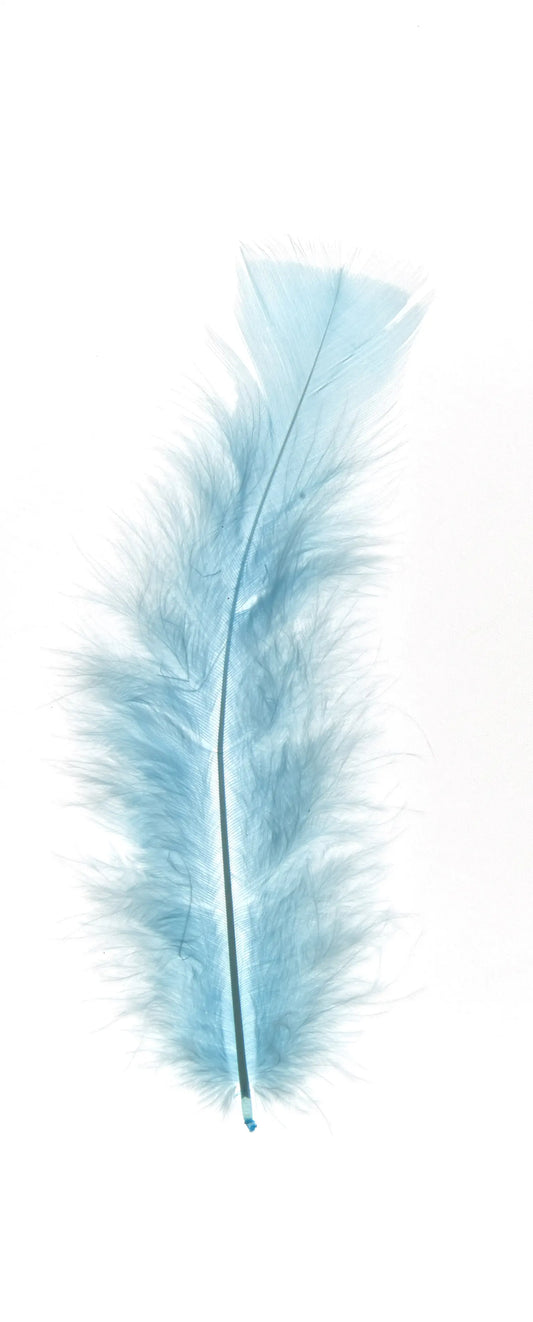 Plumas planas 15cm azul claro