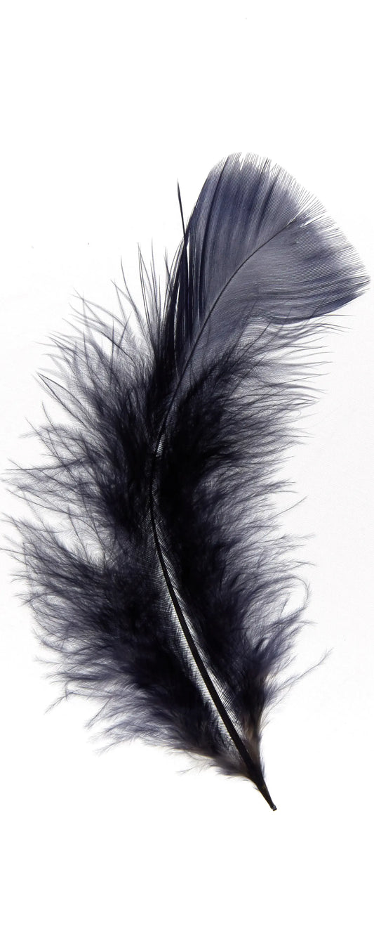 Plumas planas 15cm azul marino