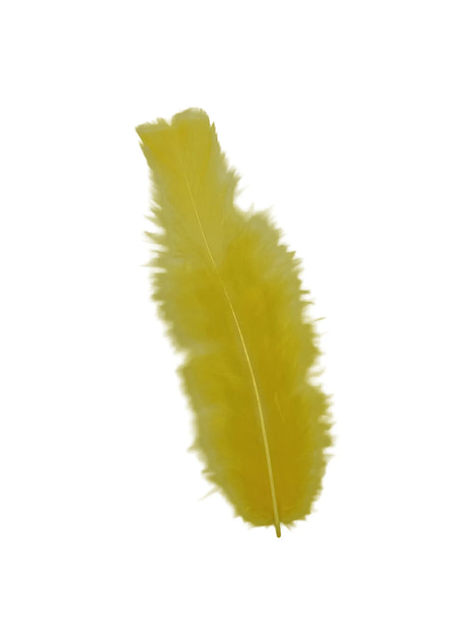 Plumas planas 15cm amarillo Pascua