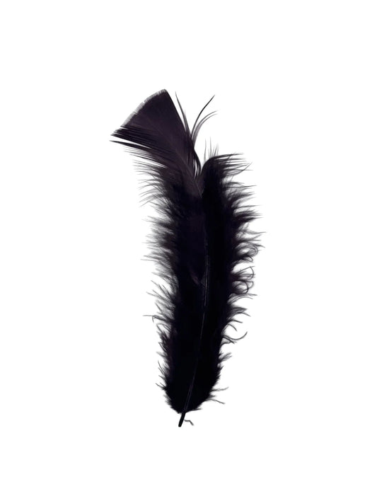 Plumas planas 15cm berenjena