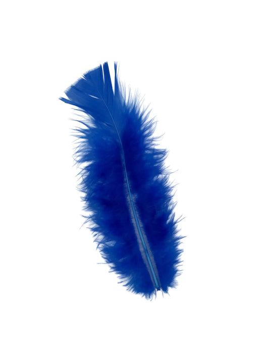 Plumas planas 15cm azul real