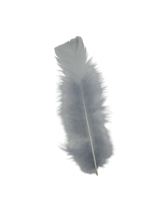 Plumas planas 15cm gris ratón