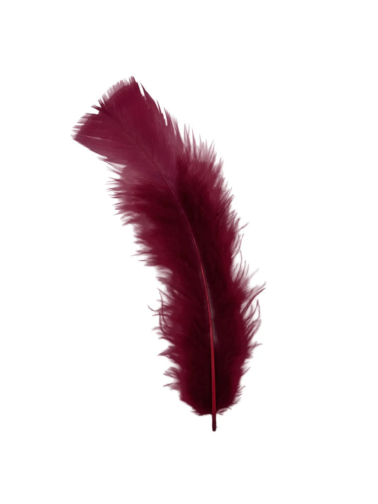 Plumas planas 15cm burdeos