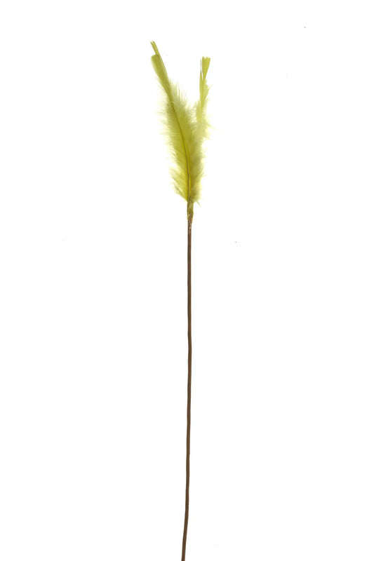 Plumas planas en un palito 50cm amarillo de Pascua
