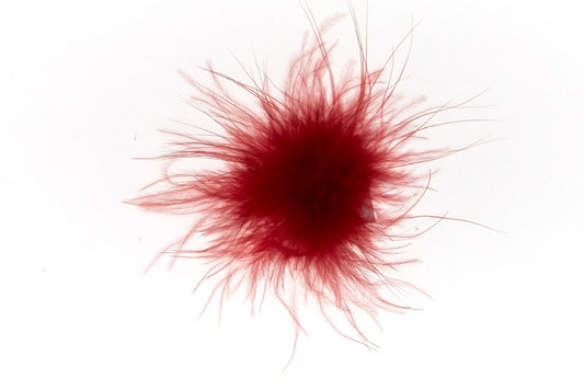 Pompon con etiqueta rojo tomate 3cm