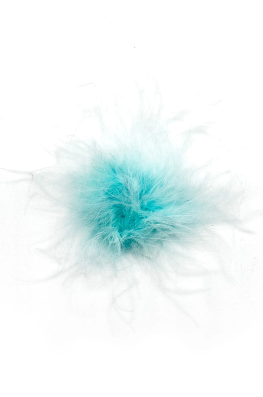 Pompon con etiqueta azul claro 3cm