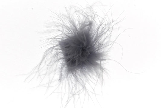 Pompon con etiqueta gris ratón 3cm