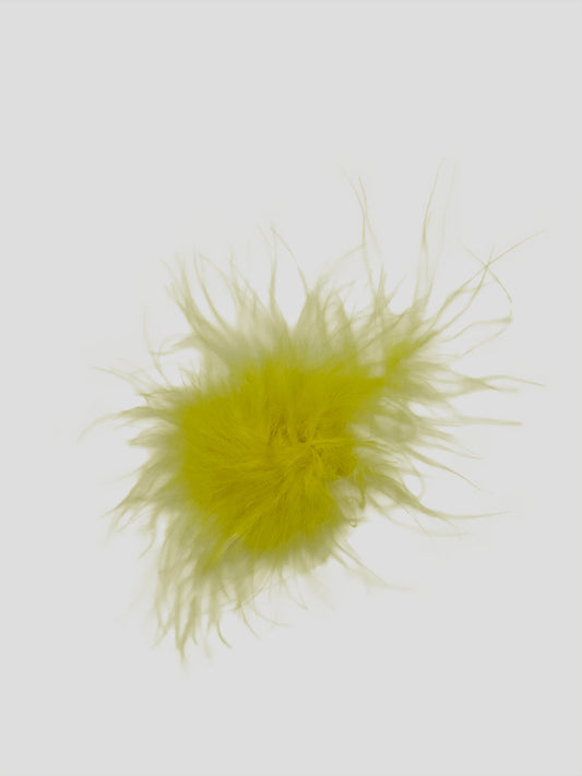 Pompon met stickertje paasgeel 3cm