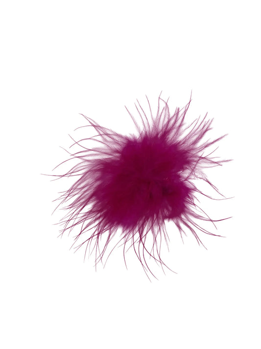 Pompon con etiqueta fucsia 3cm