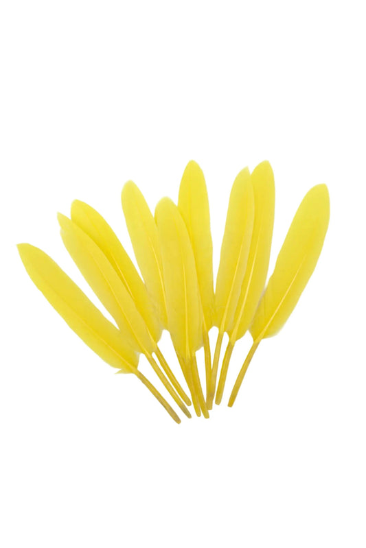 Plumas de ganso 11-12cm amarillo de Pascua